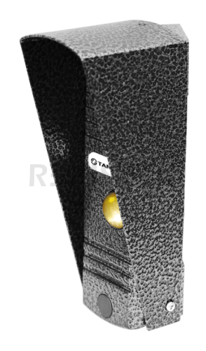 WALLE (серебро) Цветная вызывная панель видеодомофона (накладная), белая адаптивная подсветка, 4-х проводная, вандалозащищенная, с козырьком и уголком, реле управления замком