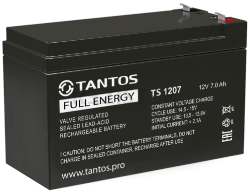 Аккумулятор 12В 7 А∙ч (TS 1207) Tantos Аккумуляторная батарея свинцово-кислотная, AGM