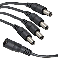 Разветвитель питания TS DC 4  Tantos Соединительный кабель для разветвления линии питания 1 гнездо DC (внутренний контакт 2,1 мм) на 4 штекера DC (2,1×5,5×9,5 мм)