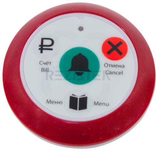 TSw-BR4 Tantos Кнопка вызова радиоканальная 4 кнопочная круглого дизайна цвет "белый с красной окантовкой" материал - пластик