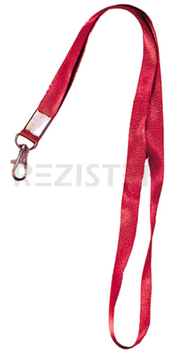 TS-STR (red) Лента шёлковая с металлическим карабином-защёлкой, красная, длина 60 см, ширина 1 см