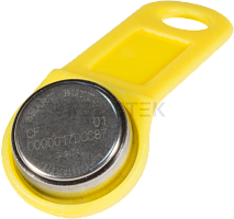 TM1990A iButton TS (жёлтый) Ключ Touch Memory TM1990A-F5 с пластиковым держателем жёлтого цвета. Cодержит записанный лазером регистрационный номер, который включает уникальный 48-битный заводской номер, 8 бит CRC и 8-битный код семейства (01H). Обмен данн