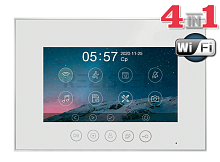 Marilyn HD Wi-Fi s (white) XL. Монитор цветного видеодомофона адаптированный для работы с подъездными цифровыми домофонами, 7 дюймов с сенсорными кнопками с поддержкой форматов AHD/TVI/CVI 1080p/720p, CVBS (PAL), с возможностью отправки уведомлений о вызо