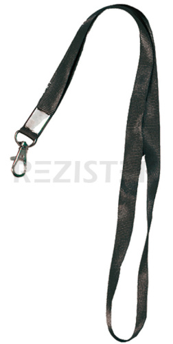 TS-STR (black) Лента шёлковая с металлическим карабином-защёлкой, черная, длина 60 см, ширина 1 см