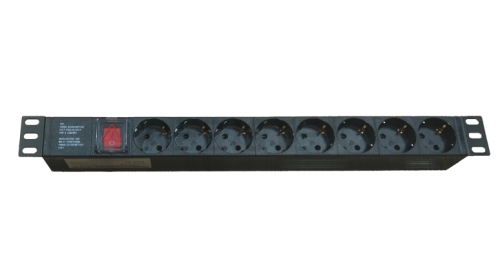 TSn 19 PDU8PС14 Блок электрических розеток 220В, 19", 1U, 8 розеток ( Schuko)